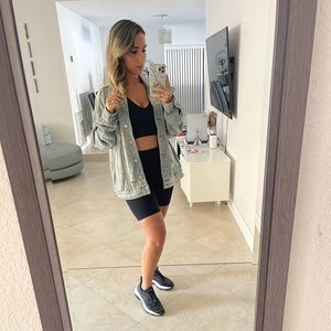 Denim jacket with studs